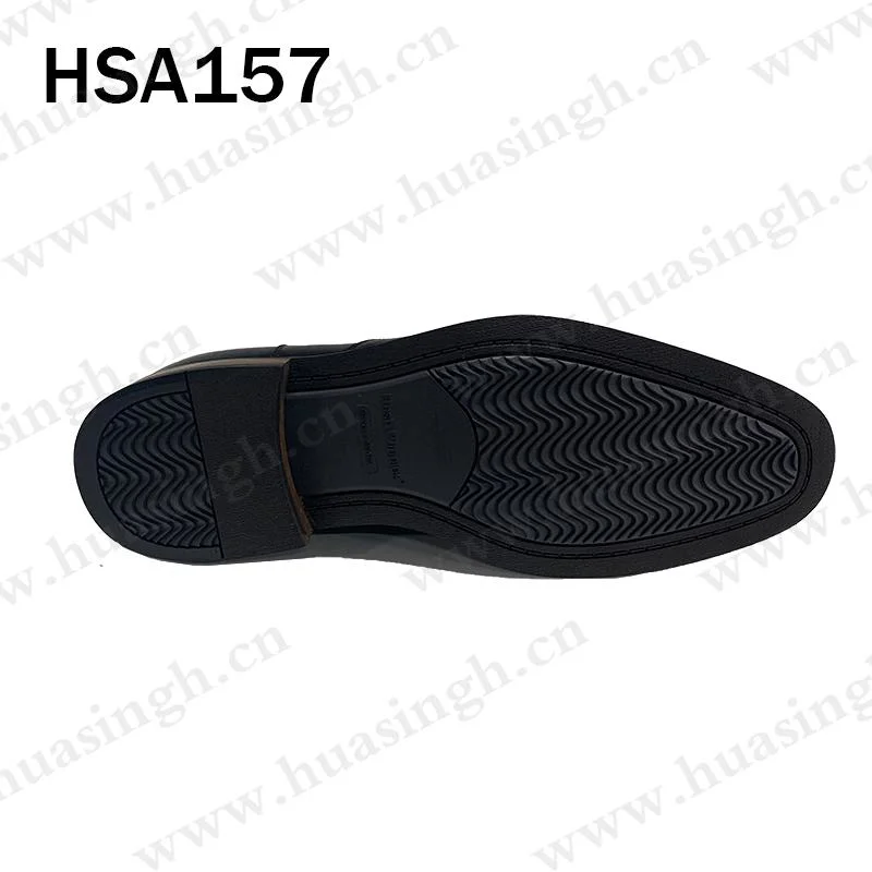 Lxg, Black Officer Dress Shoes with Elastic Belt Simple Middle-Cut Pull-on Full Leather Business Wedding Shoes Hsa157