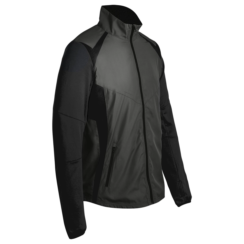 Produtos OEM personalizados Elastano Poliéster Black Mens Softshell Jacket durável Sustentável Leveza Activo vento e água revestimento resistente