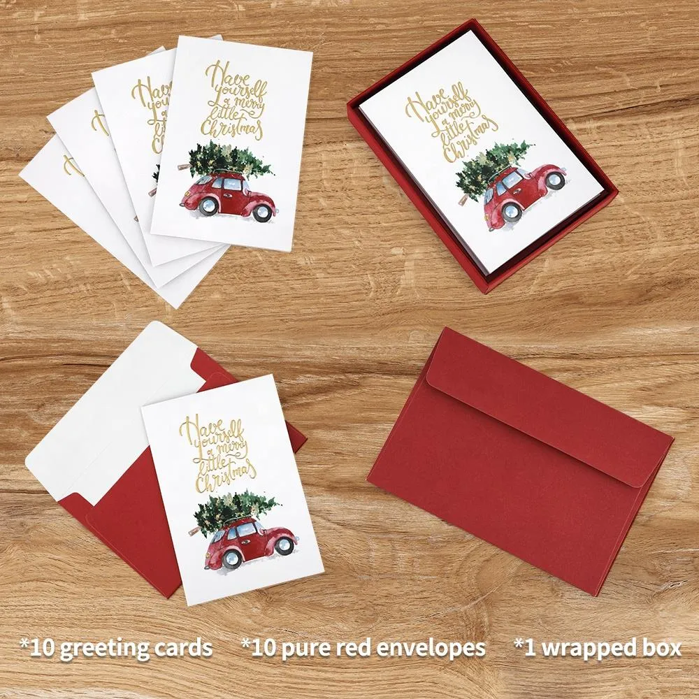 Custom Christmas Greeting Cards with Envelopes Box Set