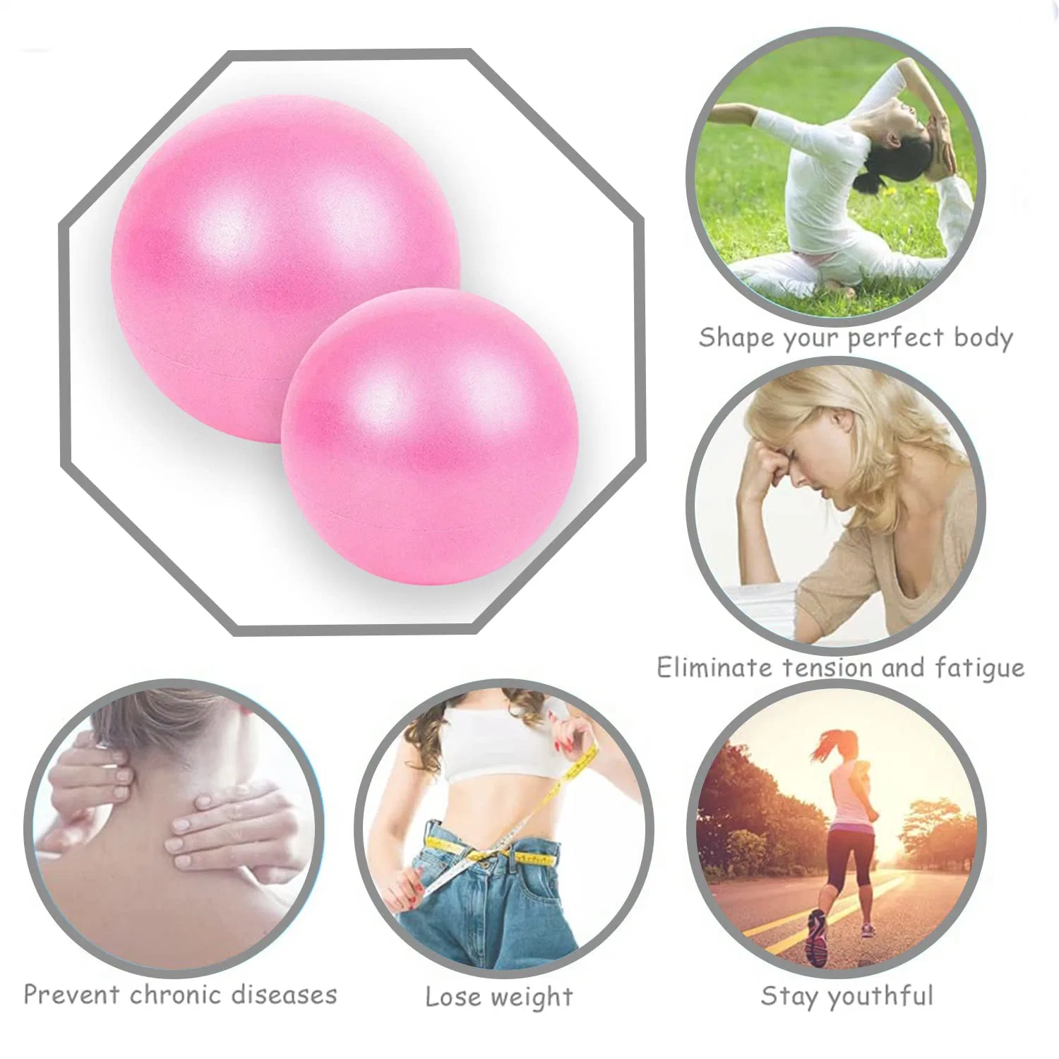 Salle de gym de l'exercice de remise en forme du prix de gros de la méthode Pilates Exercice Mini ballon de 6 pouces de Yoga