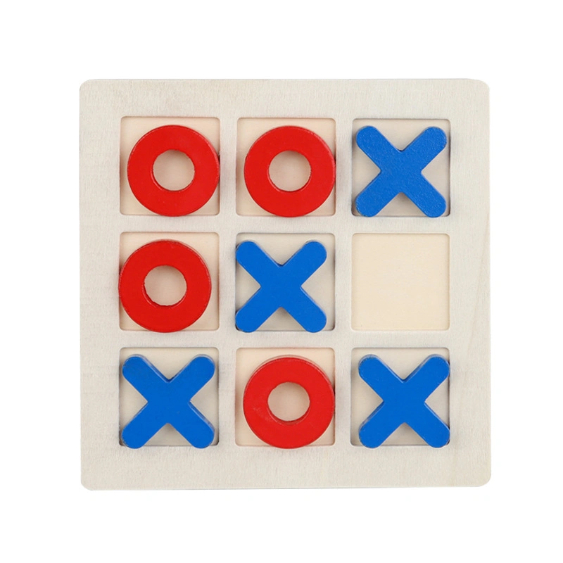 Xo Chess Board Game Wooden Board Tic-Tac-Toe Game for Children