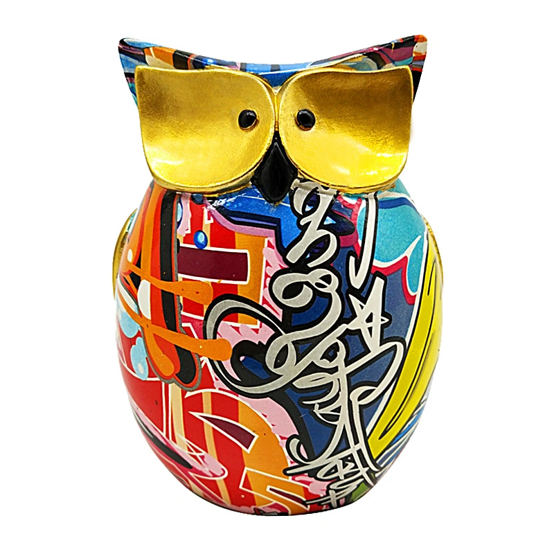 Owl Statue for Home Decor Creative Dazzling Ceramic Crafts Owl Ornaments Home Wine Cabinet Living Room Decorations