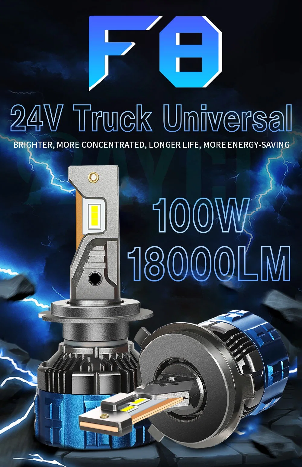 High Power LED Headlight F8 6000K 120W 25000lm H1 H4 H7 9005 9006 LED Headlight for Car