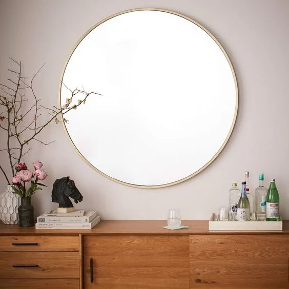 New Design Wall Mounted Round Home Hotel Decorative Make up Mirror Luxury Mirrors Metal Framed Mirror Salon Furniture