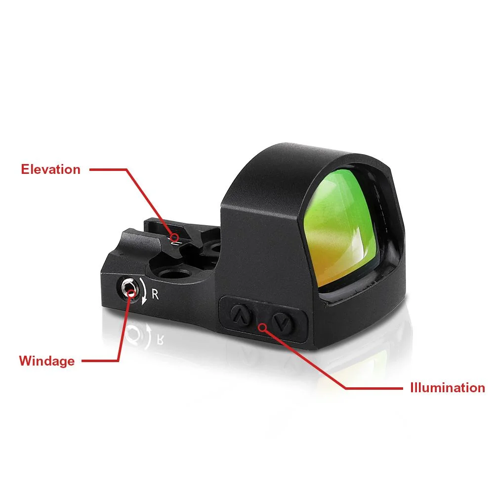 Ultimate IPX7 Rated 2K Stunden Laufzeit 1X24X17 Reflex Mini Red DOT Sight bietet 2 oder 3moa DOT Size und -40 Celsius mit Motac-Funktion und Shield-Footprint einsetzbar