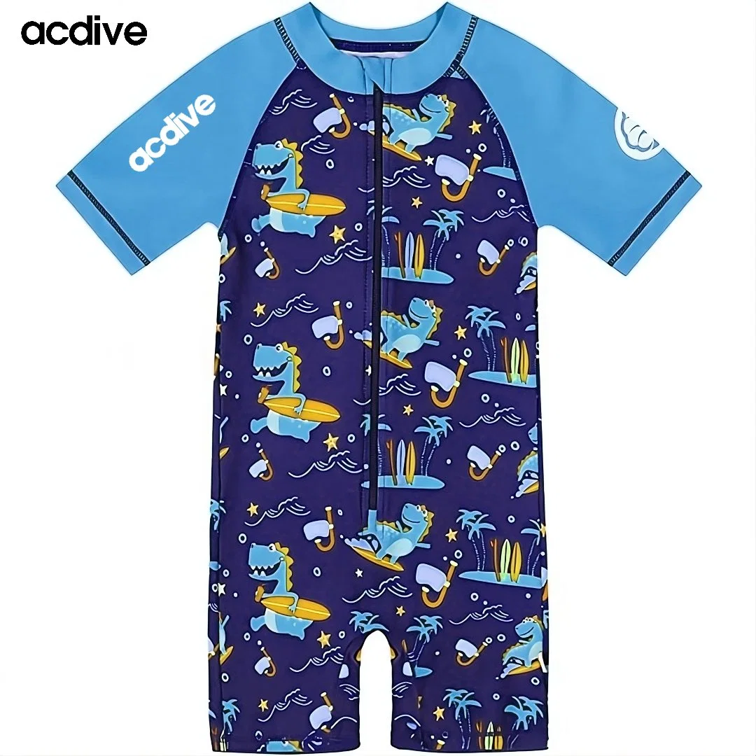 Acdive Kids Infant Quick Dry Anti-UV Sun Protective Swimming Floating One Piece Customized Swimsuit