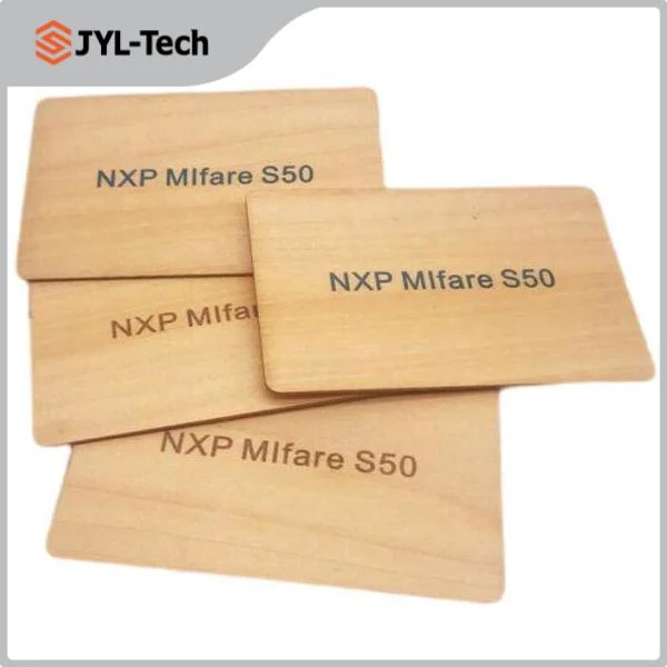 Zutrittskontrolle Hotelzimmer Holzschlüsselkarte Umweltfreundlich Passiv Smart MIFARE Classic 1K S50 RFID NFC Wood Card