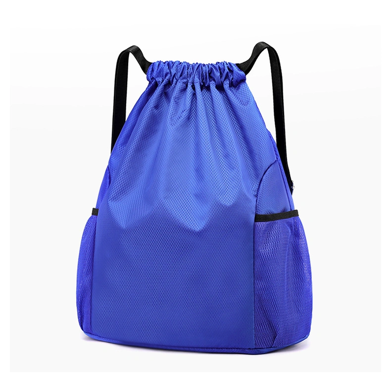 Sac à dos sport imperméable réutilisable en polyester mode ensemble extérieur avec cordon Sac avec poches en filet