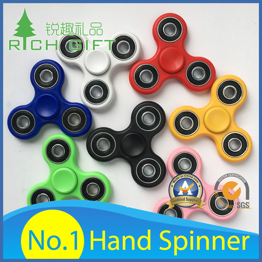 Factory Direct Hand Toy Fingertip/Finger Tri Gyroscope Fidget Spinner/Plastic/Metal/Bearing/Aluminum/LED Light/Ball/Gyro/Rainbow EDC Stress Hand Spinner