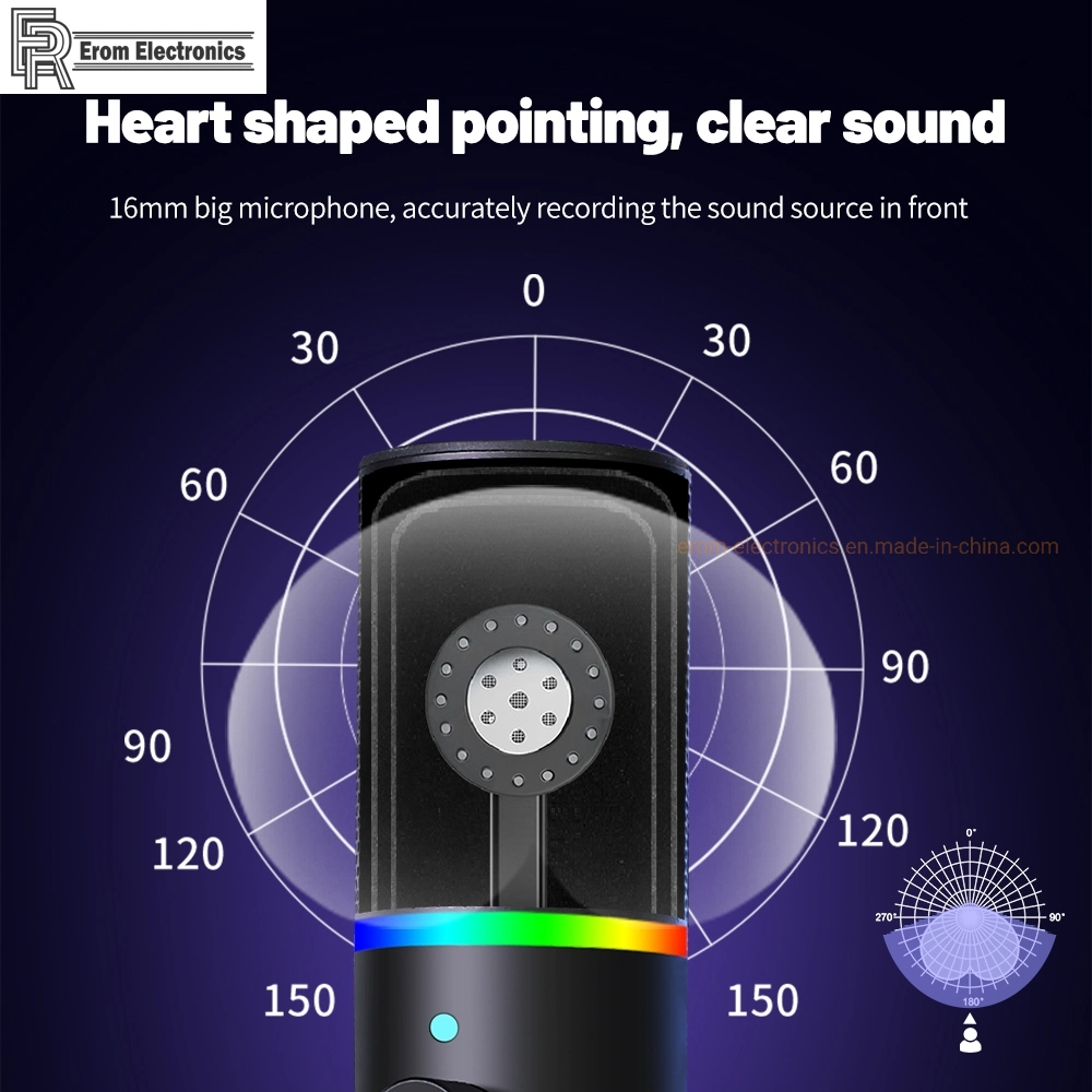 برنامج صوت منقل جملياً لألعاب الفيديو من المصنع ميكروفونات سطح المكتب RGB Studio Recording Pod ميكروفون USB الخاص بالمكثف