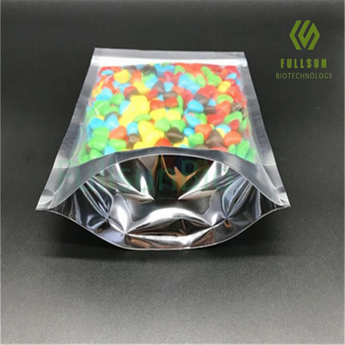 Aluminum Foil Food Grade Clear Zipper Plastic Bags Holographic Zip Lock Custom Print Mylar Food Packaging Bag