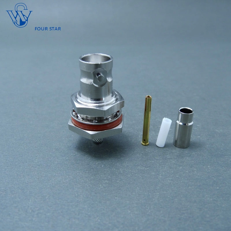 RF Coaxial Female Crimp Bulkhead BNC Jack Connector for 2c-Fb Cable