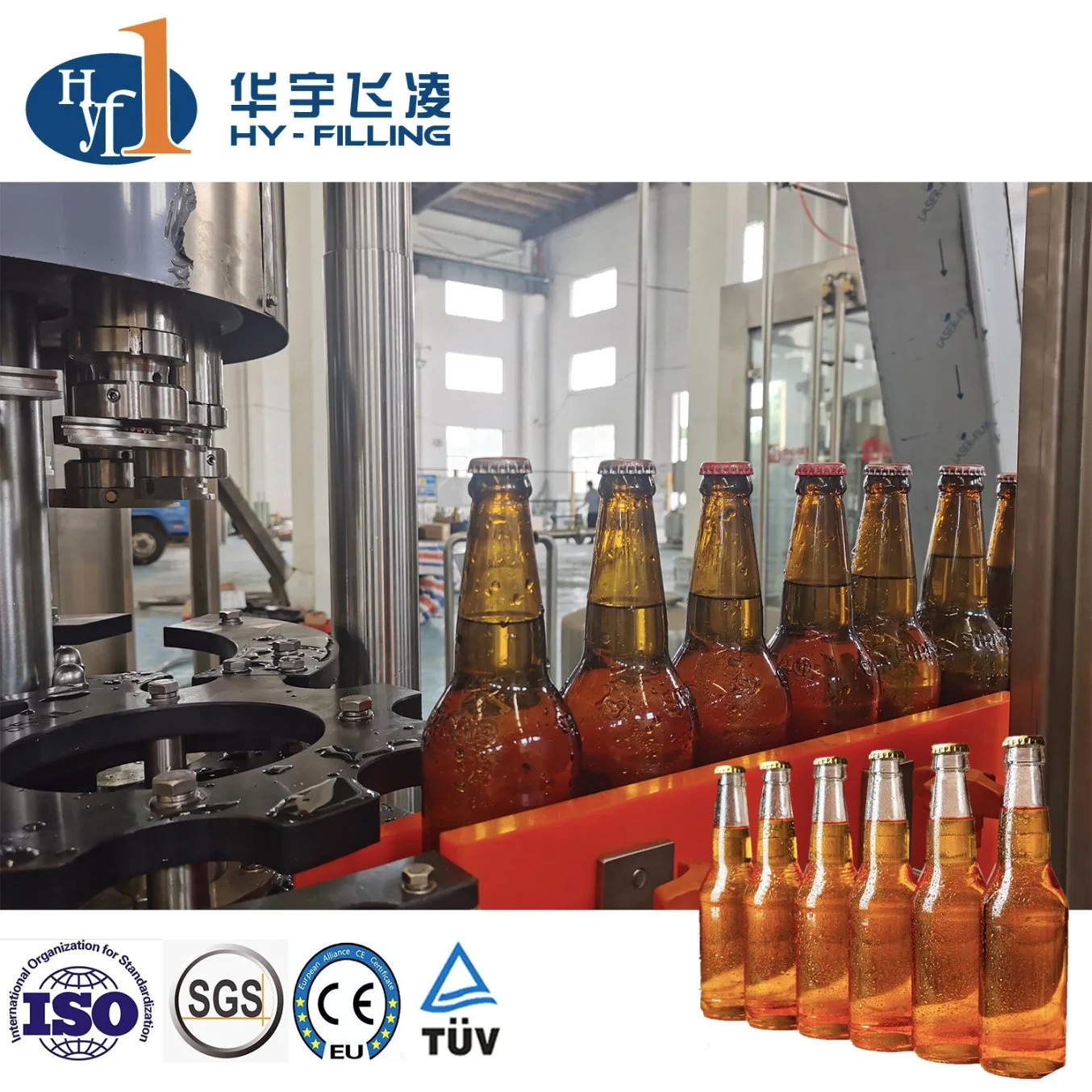 Factory Direct Supply Automatic Glass Bottle Beer Beverage Drinks Washing Rinsing Filling and Capping Production Line Machine