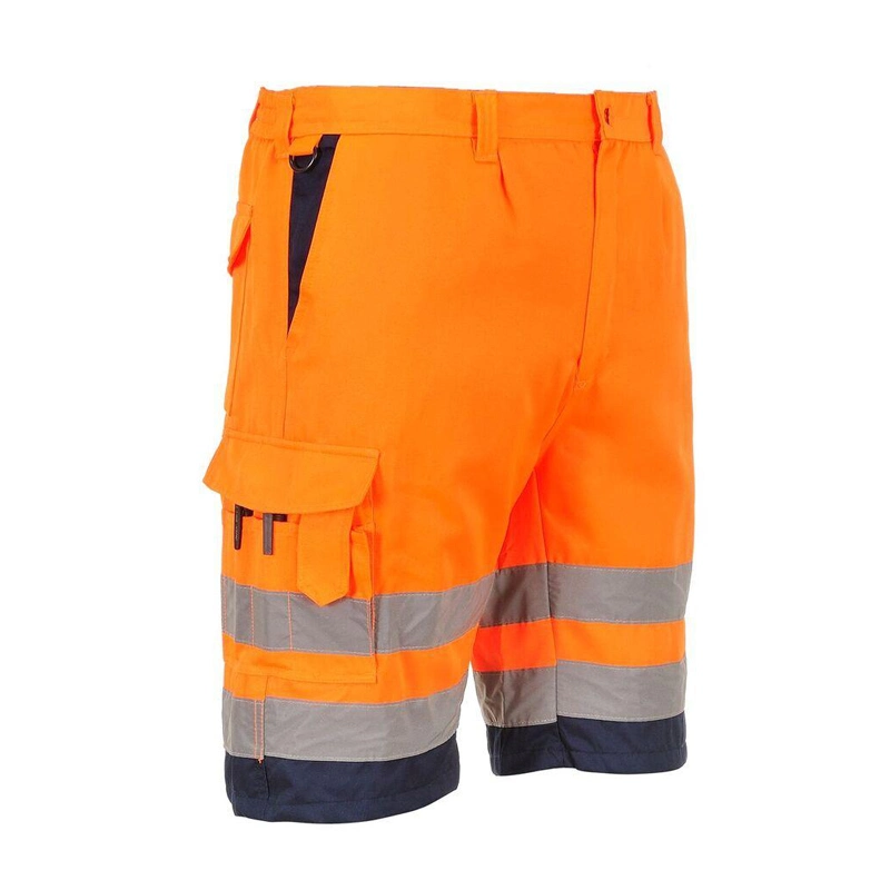 Hi-Vis Shorts Cargo Visibility Reflective Summer Cool Work Wear Pants