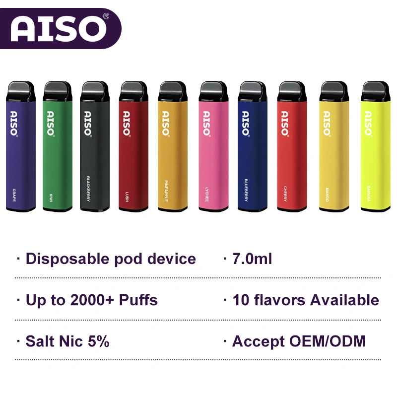 Wholesale/Supplier[OEM] I Vape Pods for Quit Smoking Non-Rechargeable 2000puffs Disposable/Chargeable E Cigarette Vaporizer