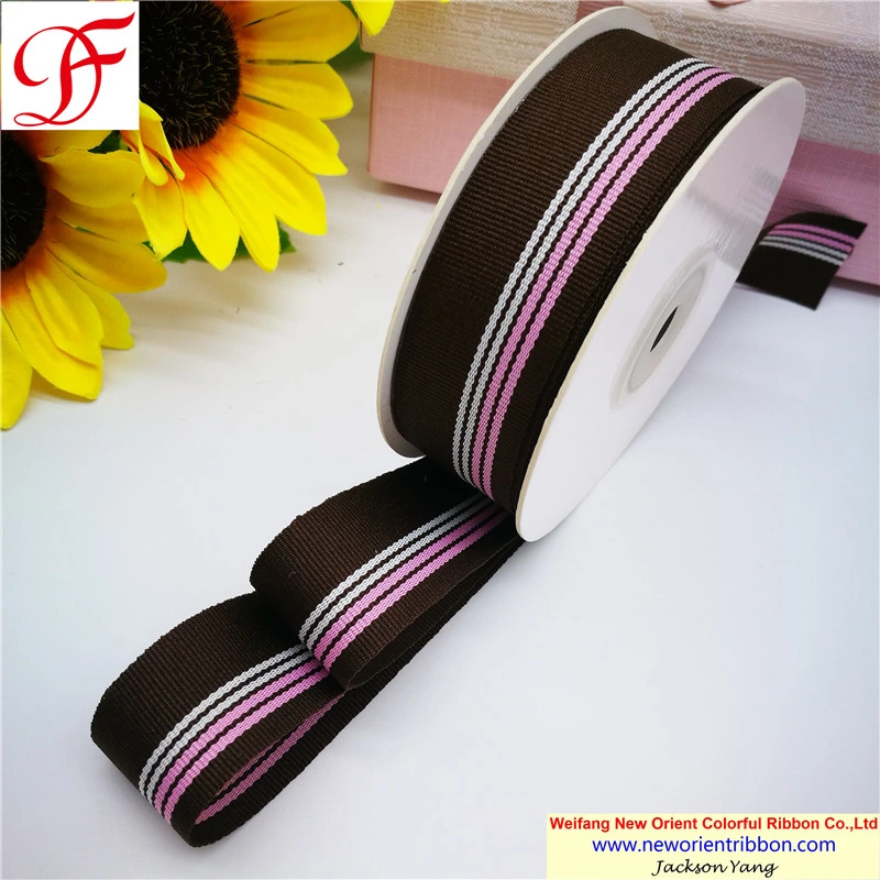 Color Woven Stripe Ribbon for Gifts/Wrapping/Garments/Decoration Directly From Famous Leading Ribbon Factory in China