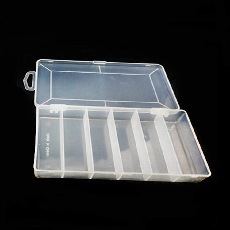 030# 6 Compartments See-Through Box Plastic Clear Container for Screws and Jewelry Fishing Tackle Box