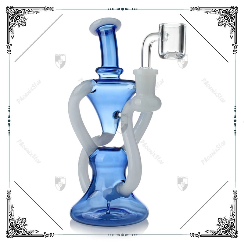 Phoenix Glass Factory Wholesale/Supplier 8 pulgadas Recycler vidrio fumar agua Tubería caliente vende aceite DAB Rig con 14mm Quartz Banger