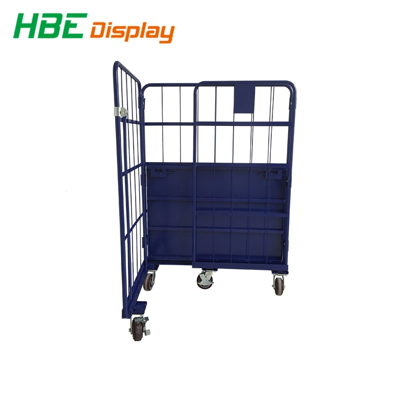 Four Sided Nestable Security Folding Trolly Roll Cage