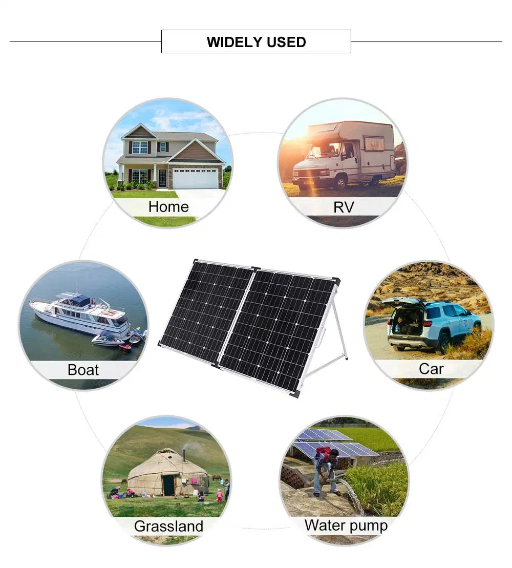 Dokio rígido de 160 W Panel solar plegable 18V 20A 12V Cargador Solar Sistema Solar Kit