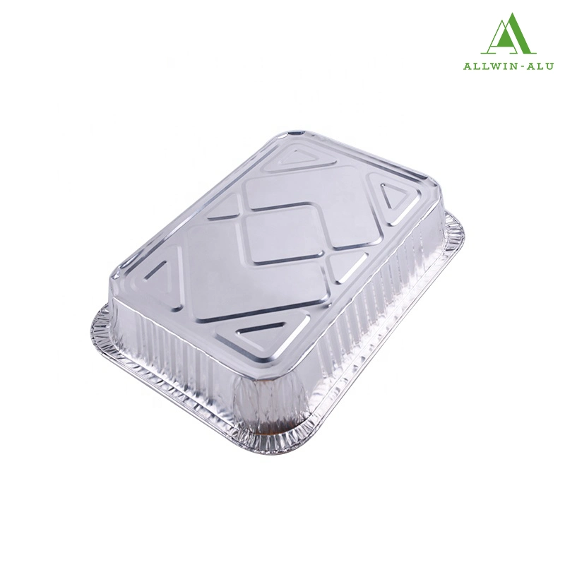 4700ml recipiente de alimentos de lámina desechable rectangular grande para envasado de alimentos Bandeja de hornear/bandejas de aluminio para recipientes de lámina