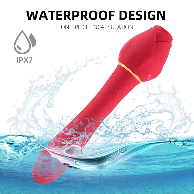 Silicone 10 Speed Dildo G-Spot Vibrator for Women Soft Wand Female Clitoris Pussy Red Sex Toys Rose Shape Heated Pussy Vibrator