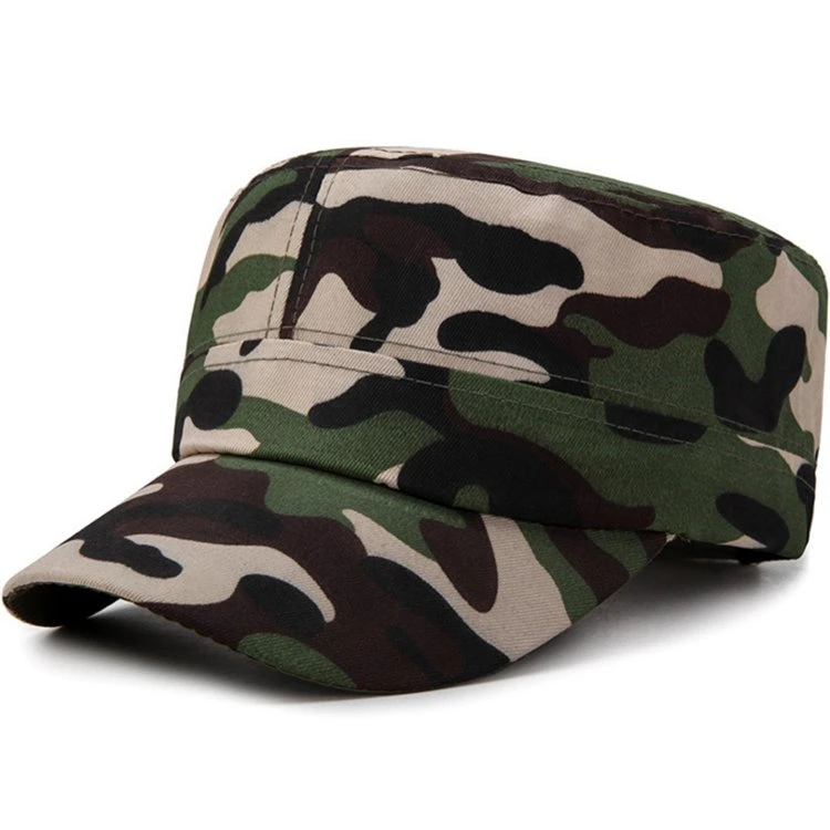 Los hombres clásica de algodón bordados personalizados Unisex verde Camuflaje Camuflaje Gorra del Ejército