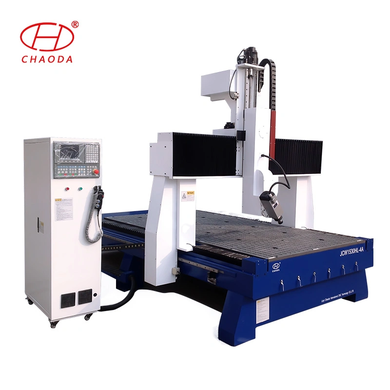 4 Axis Swinging Head Arc Surface Carving Router Machine, Edge Carving / Drilling Machine, Coffin Making CNC Machine