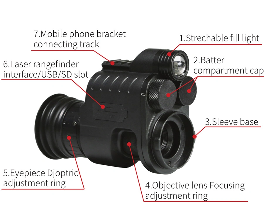 Visionking caza al aire libre juego de alcance de visión nocturna WiFi de alta definición de visión nocturna de la cámara del dispositivo de infrarrojos Monocular NV310