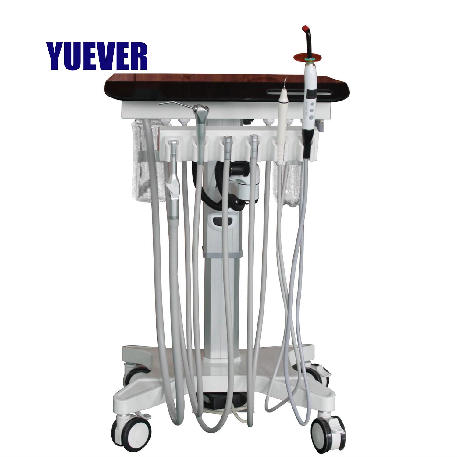 CE ISO Approved Portable Mobile Dental Unit Cart Turbine with Air Compressor LED Light Curing