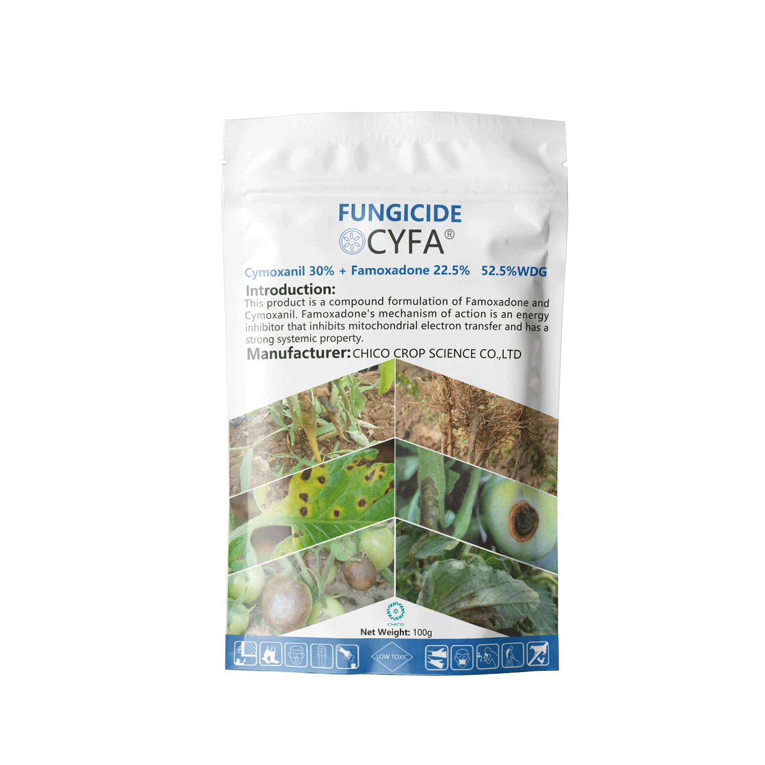 Cymoxanil 30% + Famoxadone 22.5% 52.5% Wdg Protection and Treatment Fungicide