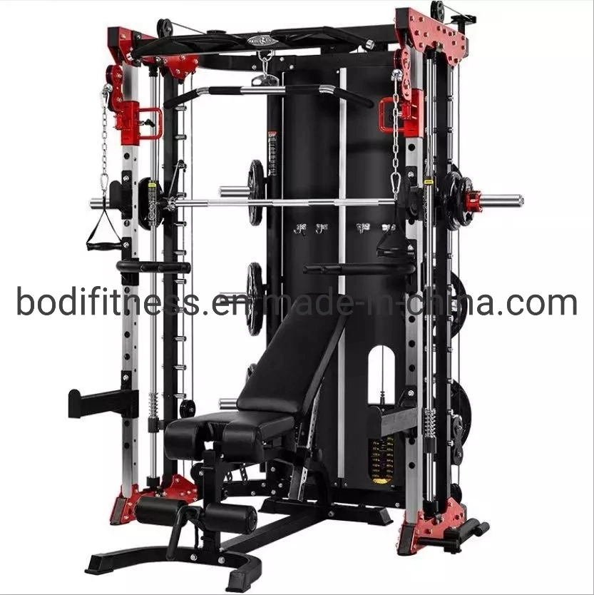 Multifunctional Power Cage Squat Rack with Weight Lifting Training Gym Smith Machine