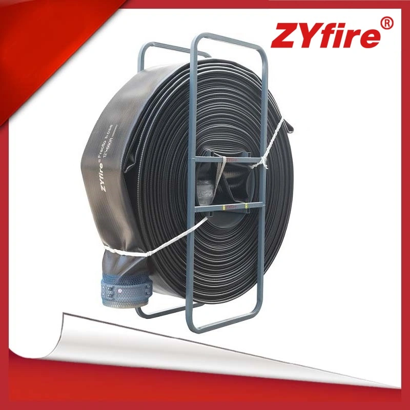 Zyfire 4inch-270psi résistance élevée à l'abrasion et résistance chimique pose TPU Tuyau d'alimentation en eau Frac plat