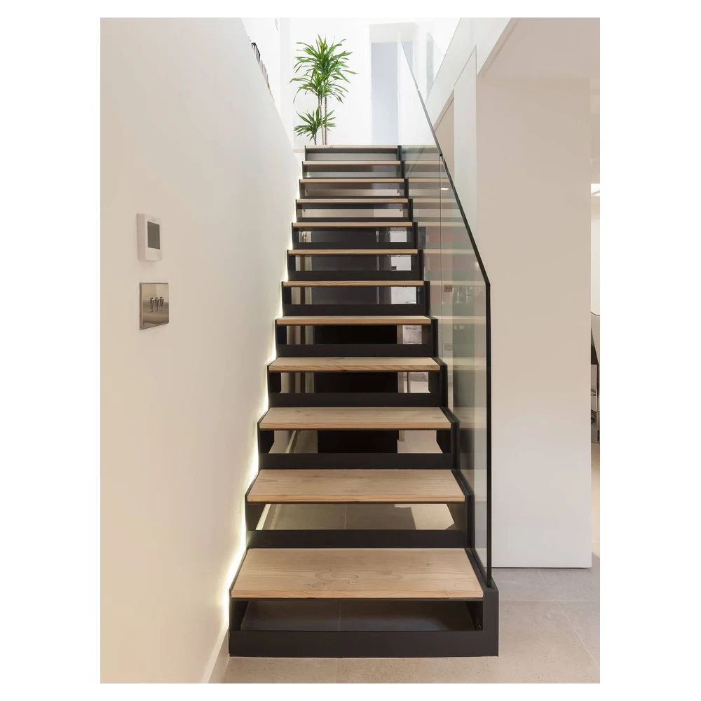 Prima Foshan Factory Modern Design Steel Wood Prefabricated Straight Staircase