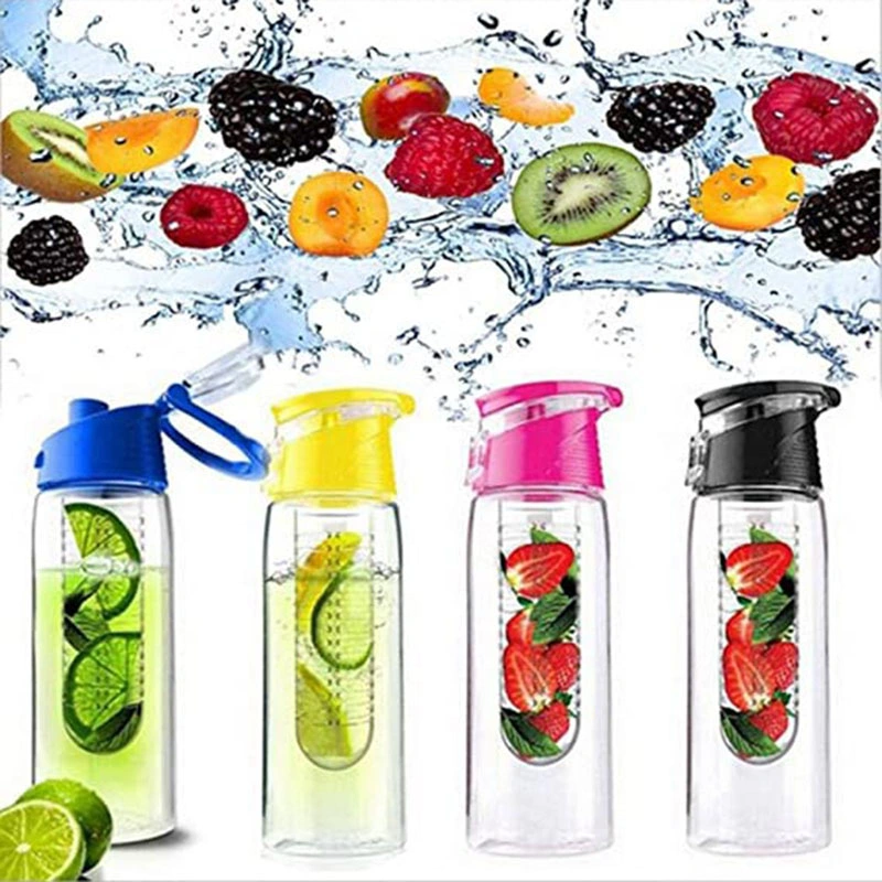 Sport Zitronensaft Flasche Portable Obst Infusing Infuser Wasserflasche Klappdeckel Küchentisch Camping Reisetaschen