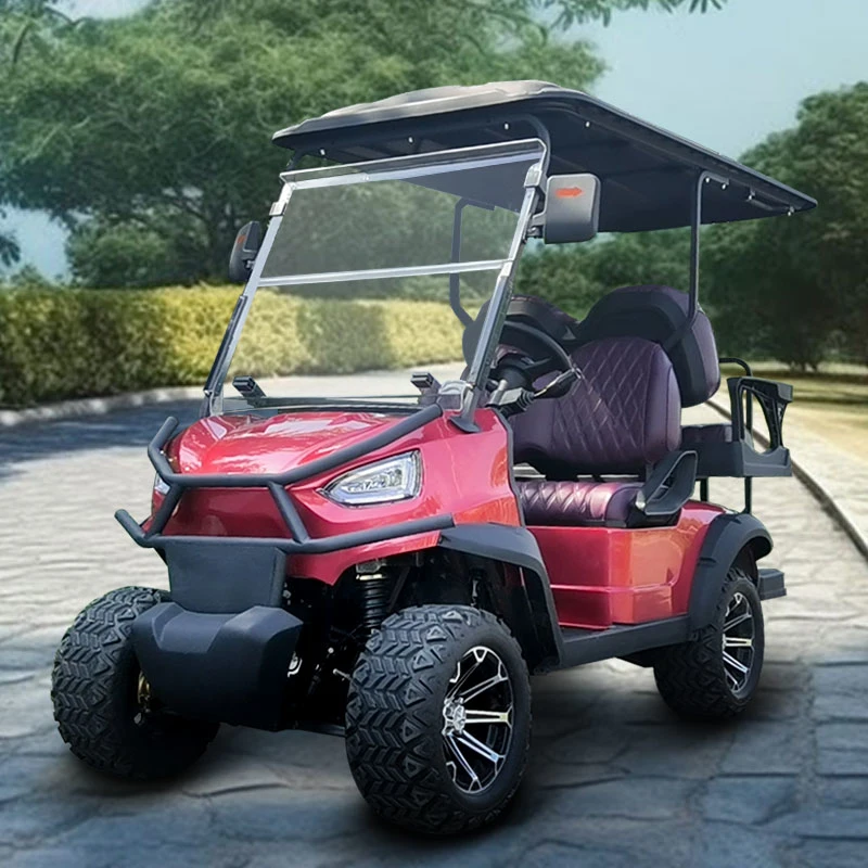 اللون الأحمر الأزرق الأسود الحر مخصص صيد الرياضة 4 2 SEAT Street Legal Electric Golf Cart For Sale with 23× عجلات من الألومنيوم 10.00-14 مع إطارات تفريغ