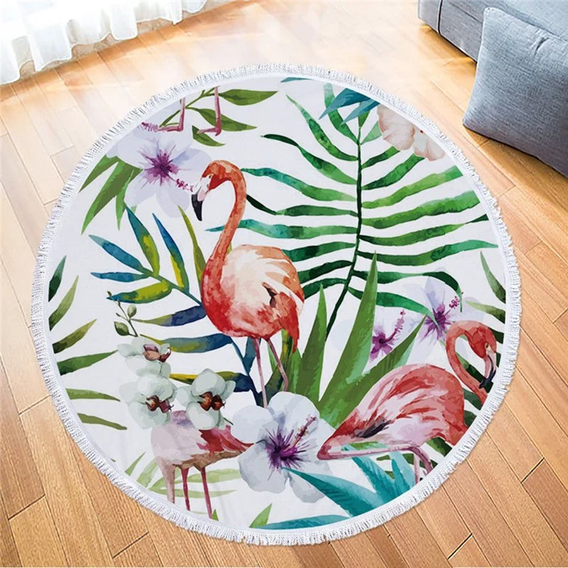 Round Shape Microfiber Beach Towels Factory Customized with Printed Artworks and Dyed Color, Gym and Sports Applications