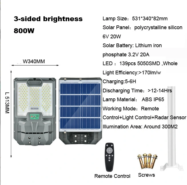 Solar Street Light LED Road Lamps Price Garden SMD Integrated Streetlight