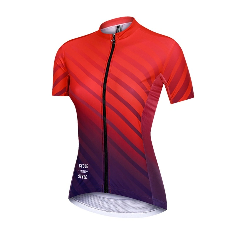 Custom Breathable Quick Dry Sublimation Short Sleeve Cycling Wear Coolmax Mesh Cycling Shirt