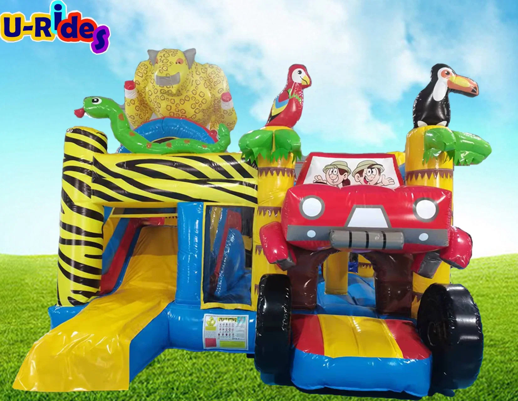 Funny inflatable car jumping castles inflatable Animal bouncer house commercial bounce and slide