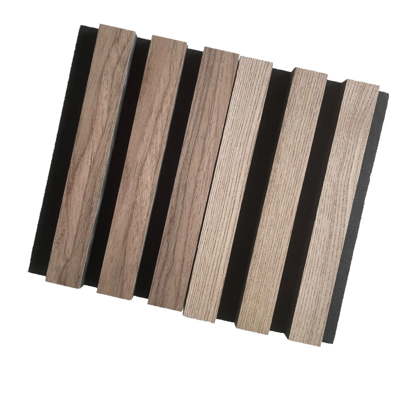 Wall Slat Panel Wood Surface with Pet Black Felt Backing Acoustic Panel