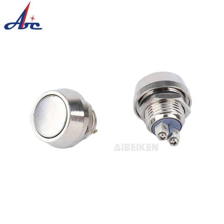 Stainless Steel High quality/High cost performance  Flat Push Button Switch Waterproof Screw Terminal 1no Push Button Switch for Kitchen Hood