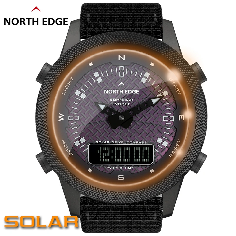 Personalizar la unidad de energía solar reloj de pulsera automático Marcación inteligente táctico Watch Reloj Digital Reloj al aire libre para teléfono móvil Smart Watch Reloj inteligente
