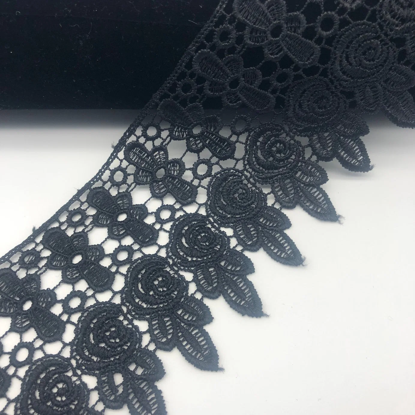 Tecido de algodão Guipure bricolage populares Bordados Lace Purfle para tecido Curatin