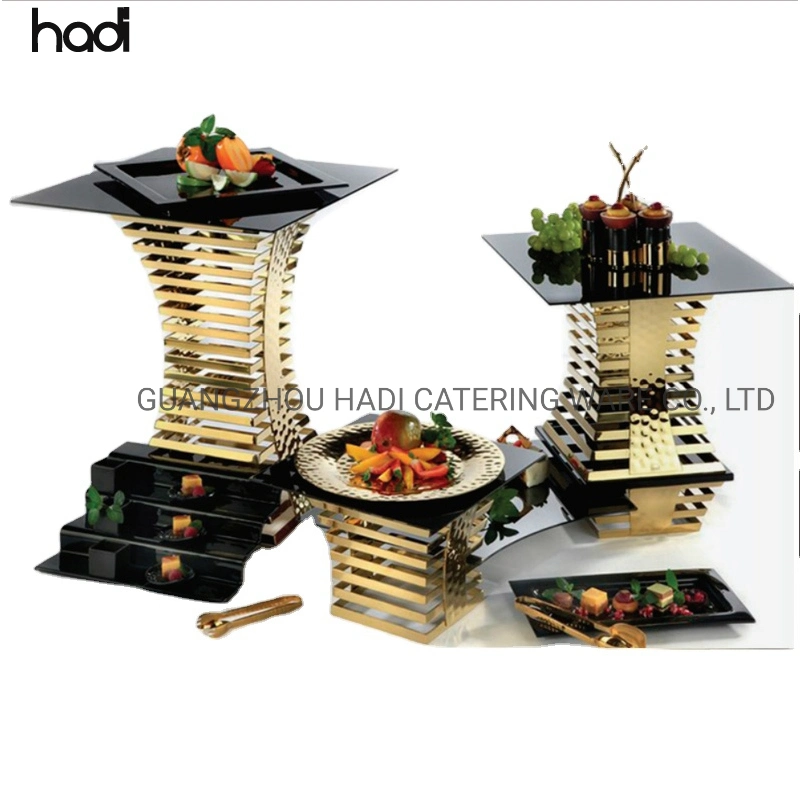 Hadi Hochzeit Supplies Afternoon Tee Display Deluxry Edelstahl Schwarz Eiffelturm Kuchen Metallständer Display mit Glasteller