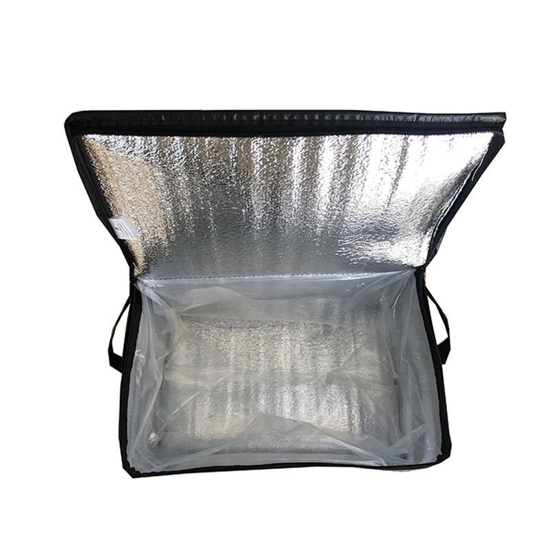 Impression de stratification imperméable personnalisée en film plastique en aluminium non tissé isolé pour emballage de bière thermique, sac de transport pour livraison à emporter.