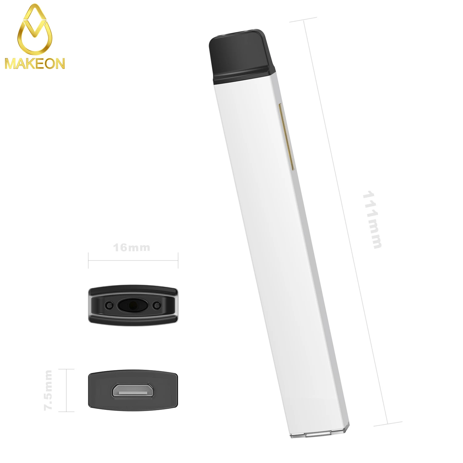 Makeon D9 Rechargerable Disposable/Chargeable Vape Pen Pod 0.5/1.0ml Battery Logo E-Ciragette