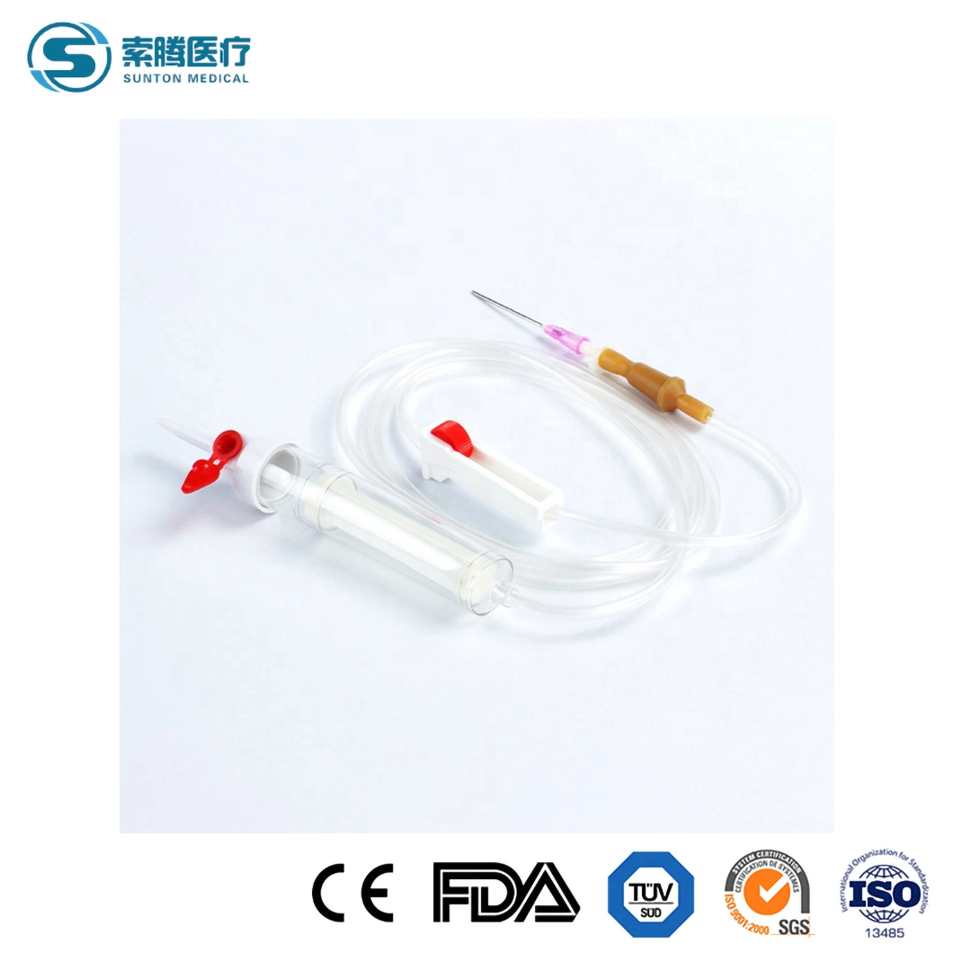 Sunton Blood Transfusion Set Prime China Blood Transfusion Set Factory Sangre venosa desechable recogida de muestras aguja aguja ultrafina transfusión de sangre Establecer