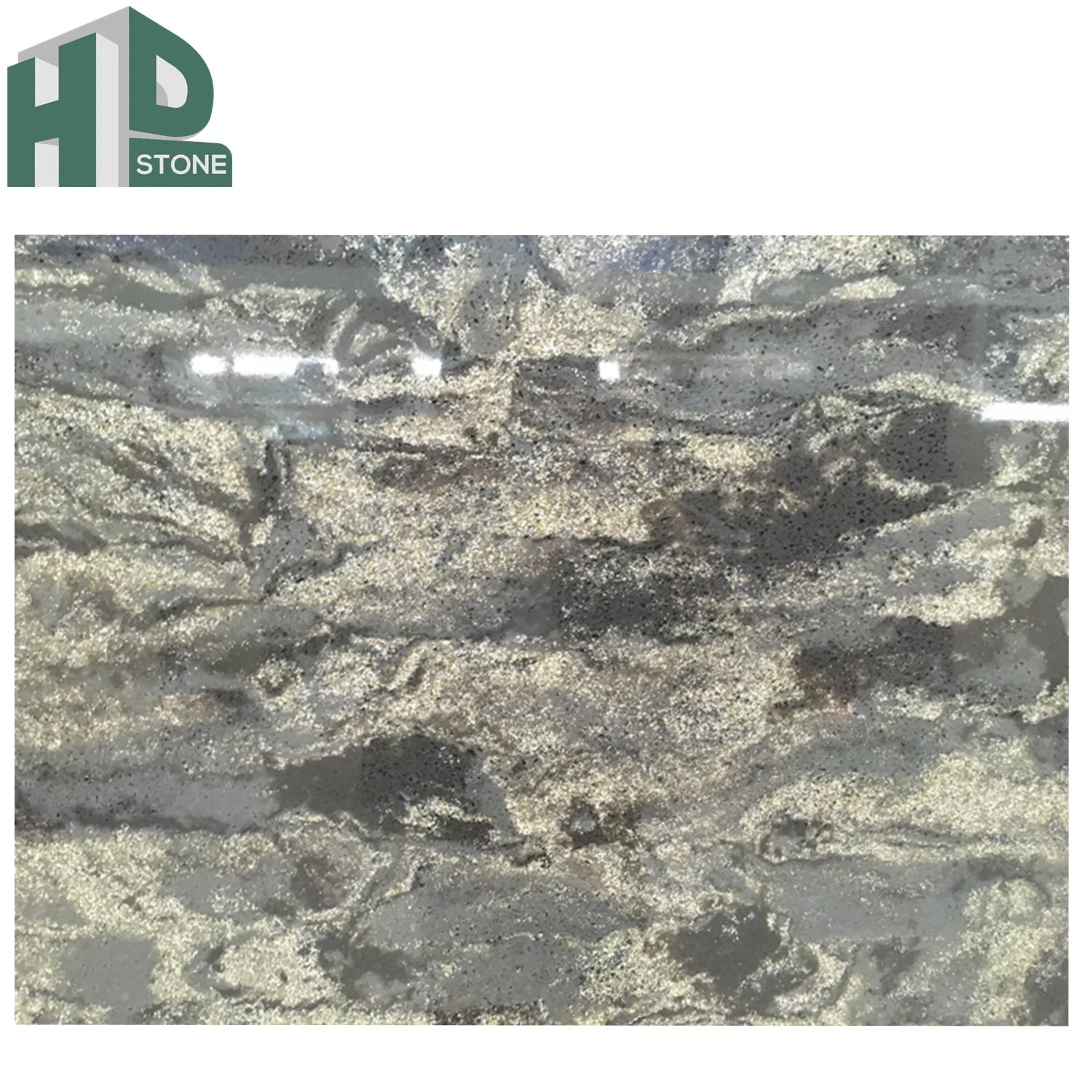 Artificial Mysterious Green Quartz Stone Big Slabs