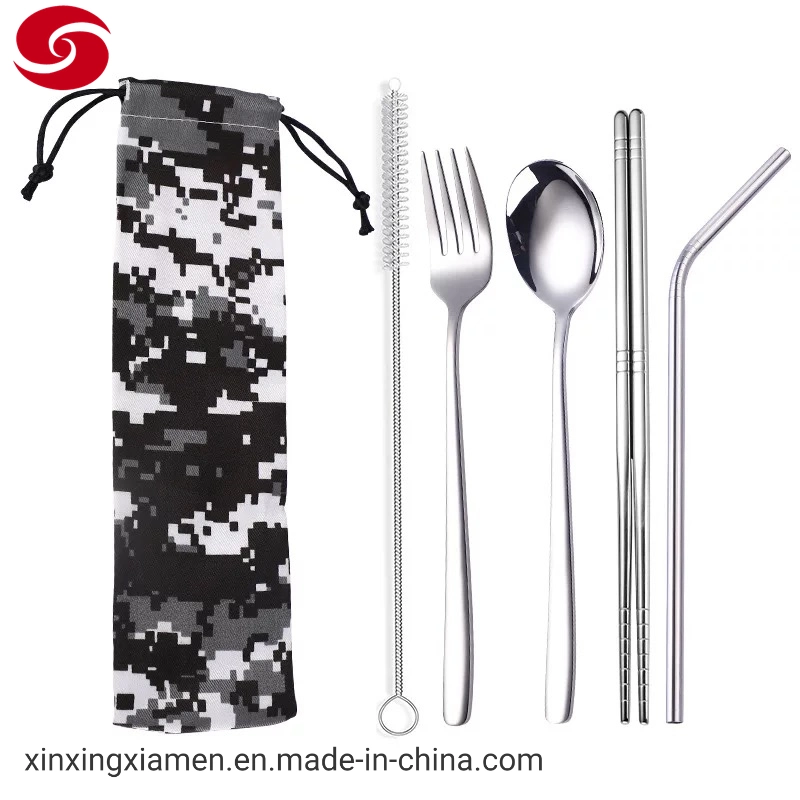 Eco-Friendly Portable Stainless Steel Cutlery Set Reusable Dinnerware